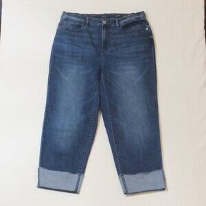 J. Jill Denim Jeans Womens 16 Blue High-Rise Straight Leg Cropped Cuffed